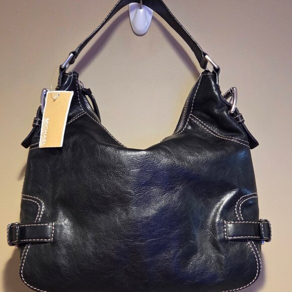 Michael Kors Brookville Large Hobo Black Leather Shoulder Bag - Picture 2 of 16